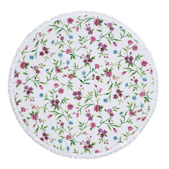 Non shedding microfiber round beach towel