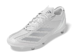 adidas Mens Adizero Electric American Football Sneaker White/Silver Metallic/White 8