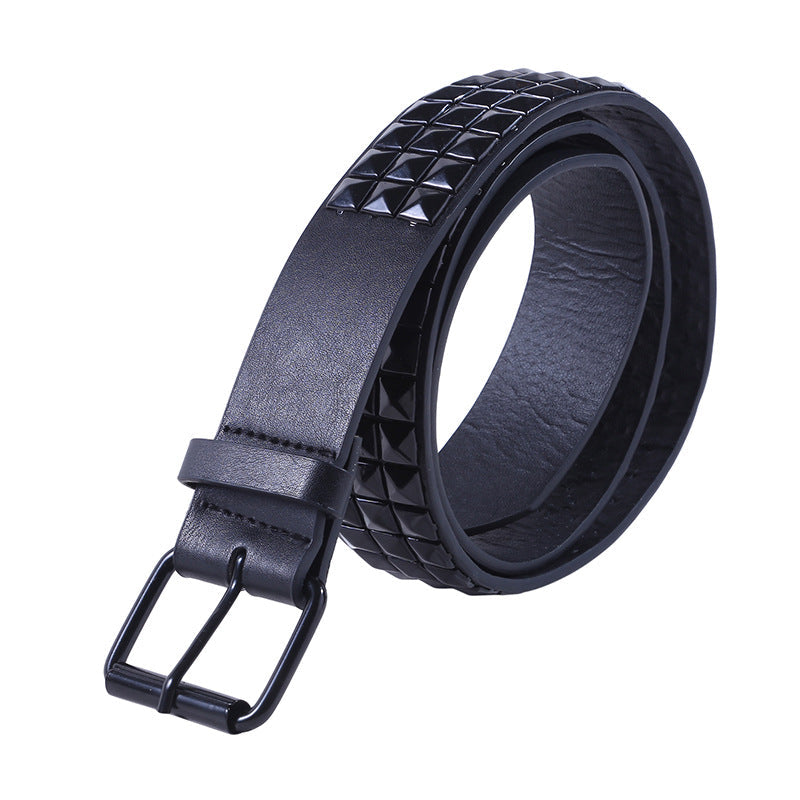 Cinturón de PU con remaches huecos, banda para la cintura de estilo, para hombre y mujer