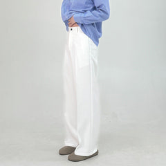 Pantalon de travail décontracté pour homme, coupe droite évasée, coupe ample, simple et confortable, jambes longues