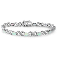 3.55 CTW Genuine Opal "X's and O's" Opal Bracelet By MUIBLU Gems