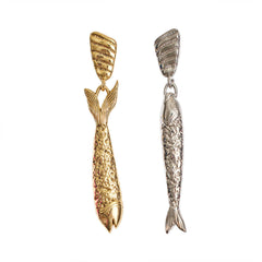 Boucles d’oreilles puces artistiques longues en acier inoxydable