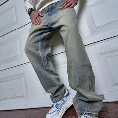 Loose-fitting Versatile Casual Blue Straight-leg Jeans