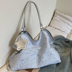 Star-print Tote Bag Womens Large-capacity Handbag