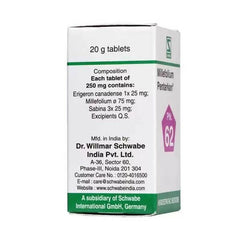 Comprimés Dr. Willmar Schwabe India Millefolium Pentarkan Ptk 62