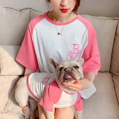 Ropa de manga corta para perros, conjunto para padres e hijos