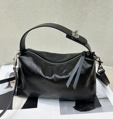 Bolso tote de piel de vacuno de grano superior con acabado artesanal, bolso de mujer de cuero genuino de alta gama, versátil y de producción limitada para comercio transfronterizo