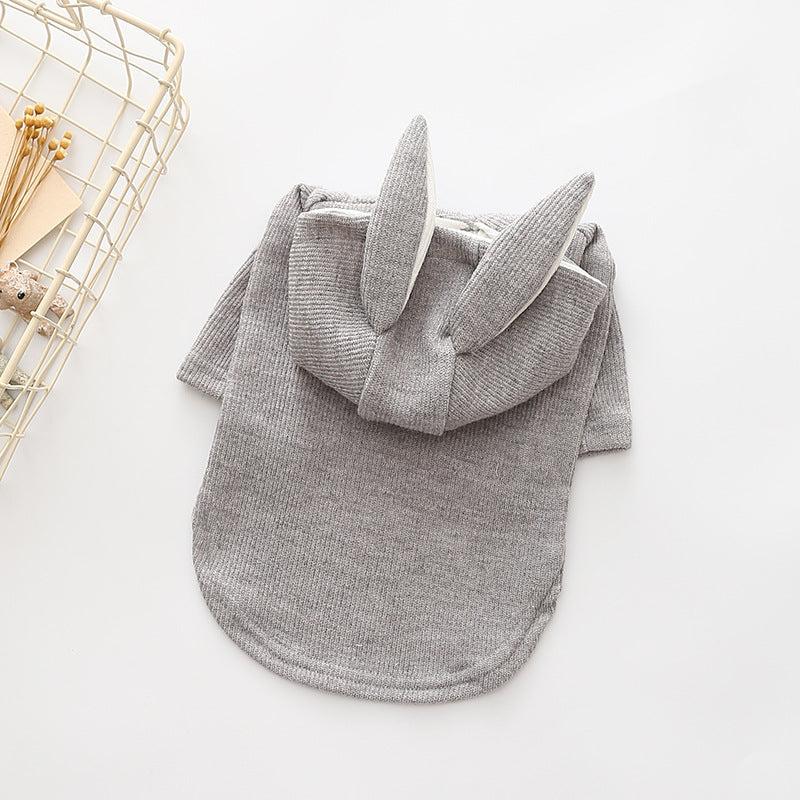 Pull tricoté pour petit chien, costume avec oreilles de lapin