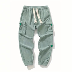 Pantalon de travail en velours côtelé grande taille pour homme, resserré aux chevilles