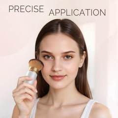 Retractable Kabuki Travel Makeup Brush, All-in-One | Ultra-soft dense bristles for powder, blush & foundation. Protective cap for mess-free travel (Color - White)
