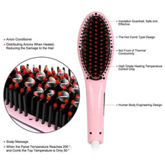 Detangling Hair Straightener Brush - Assorted Colors