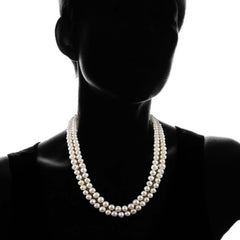 3-Piece Set: 36" White Freshwater Pearl Endless Necklace and Earrings Set