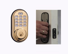 Yale YRD210-ZW-619 Z-Wave Push Button Deadbolt, Polished Brass (Used - Like New)