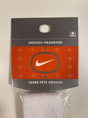 Nike Swoosh Headband, AC0003 101, White With Black Swoosh Logo