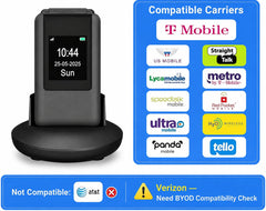 4G Flip Phone Unlocked for Seniors,Basic Flip Phone,Cell Phone for Seniors,2.8" +1.5 ''Screen,SOS Button,Speed Dial,Big Buttons,Bluetooth,Camera,FM Radio,1400mAh Battery.(Matte Black)