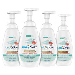 Baby Dove Baby Foaming Wash Fragrance Free Moisture 4 Count for Sensitive Skin Ultra Gentle 13.5 fl. oz.