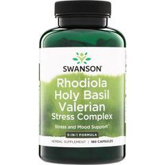 Rhodiola Holy Basil Valerian Stress Complex - 3-in-1 Formula