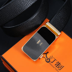 Ceinture homme décontractée et professionnelle en croûte de cuir