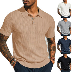 Chemise homme décontractée en maille, haut d’été à manches courtes