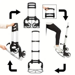 Folding Aluminum Hand Cart & Dolly – 165 lb Capacity, Lightweight & Portable