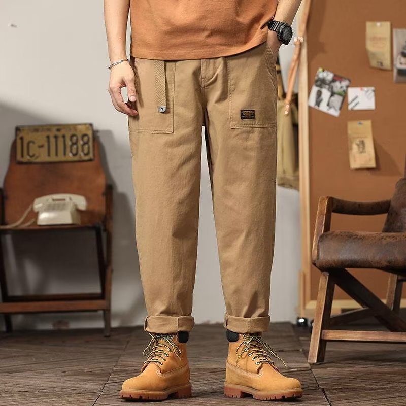 Pantalon de survêtement ample et droit de style hongkongais