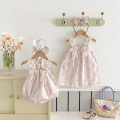 Ensemble assorti mignon pour bébé, robe et gilet pour sœurs