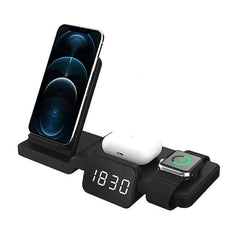4-in-1 Wireless Charger with LED Digital Clock