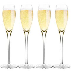 4-Pack: Bella Vino Standard Hand Blown Crystal Red/White Wine Glasses
