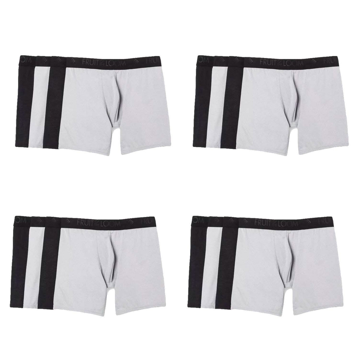 4-Pack: Men's Fruit of the Loom Breathable Micro-Mesh Boxer Briefs