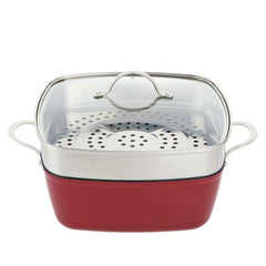 4-Piece: Curtis Stone Dura-Pan Chef Square Saute Set (Refurbished)