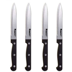4-Piece Set: Steak Knife Set Stainless-Steel Serrated Blades
