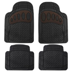 4-Piece Set: Trimmable ClimaProof™ Non-Slip Rubber Floor Mats With Footprint Design