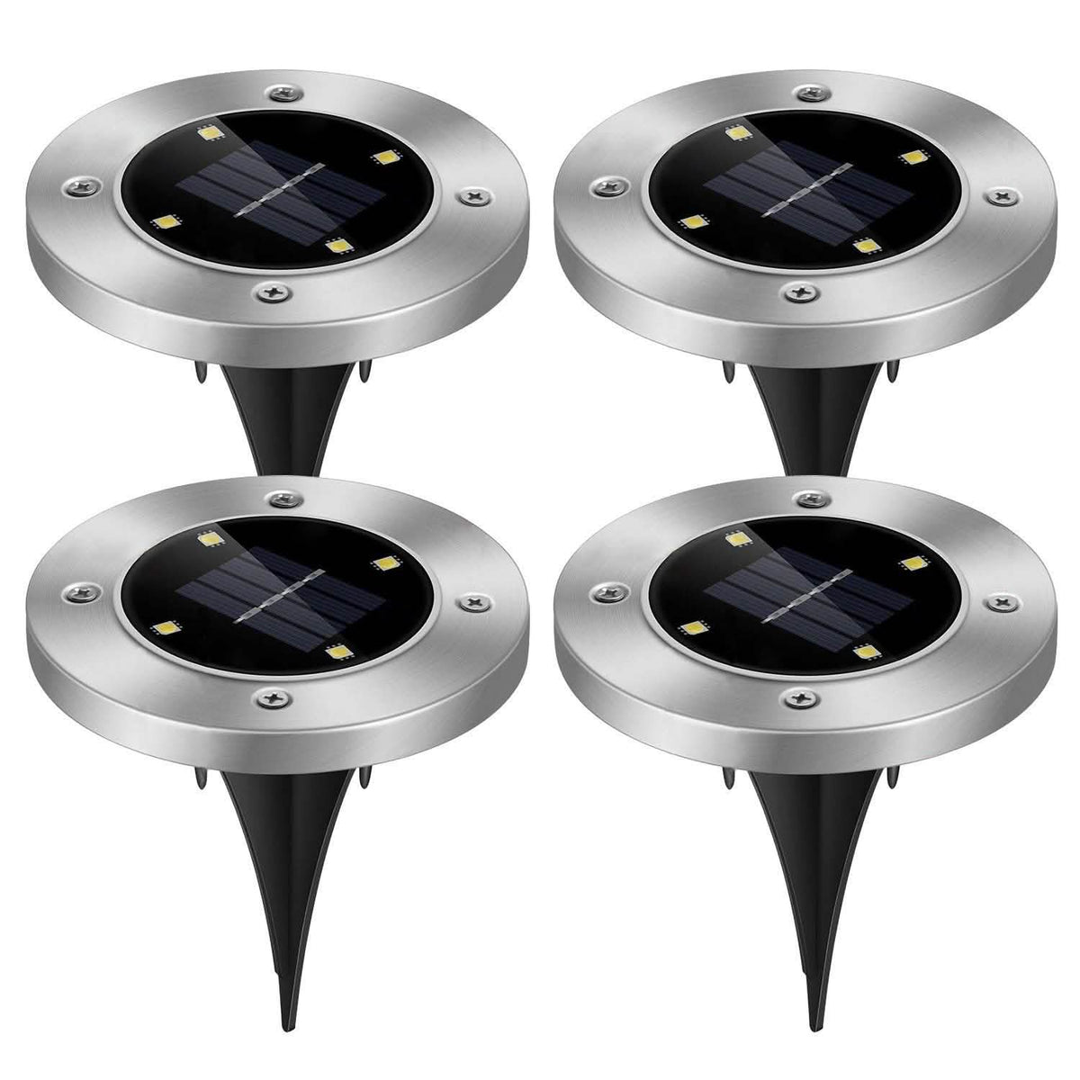 4-Pieces: Solar Waterproof Ground Light