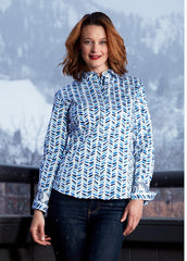 Rome Shirt Blue Cross Hatch Design