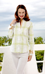 Rome Shirt Green White Geo