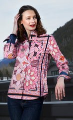Rome Shirt Pink Black Maze Print