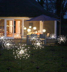 New Ground Plug Solar Fireworks Light LED Light String Copper Wire Outdoor Garden Decoration Star Lights Christmas Lights