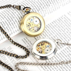 Carved mechanical pocket watch
