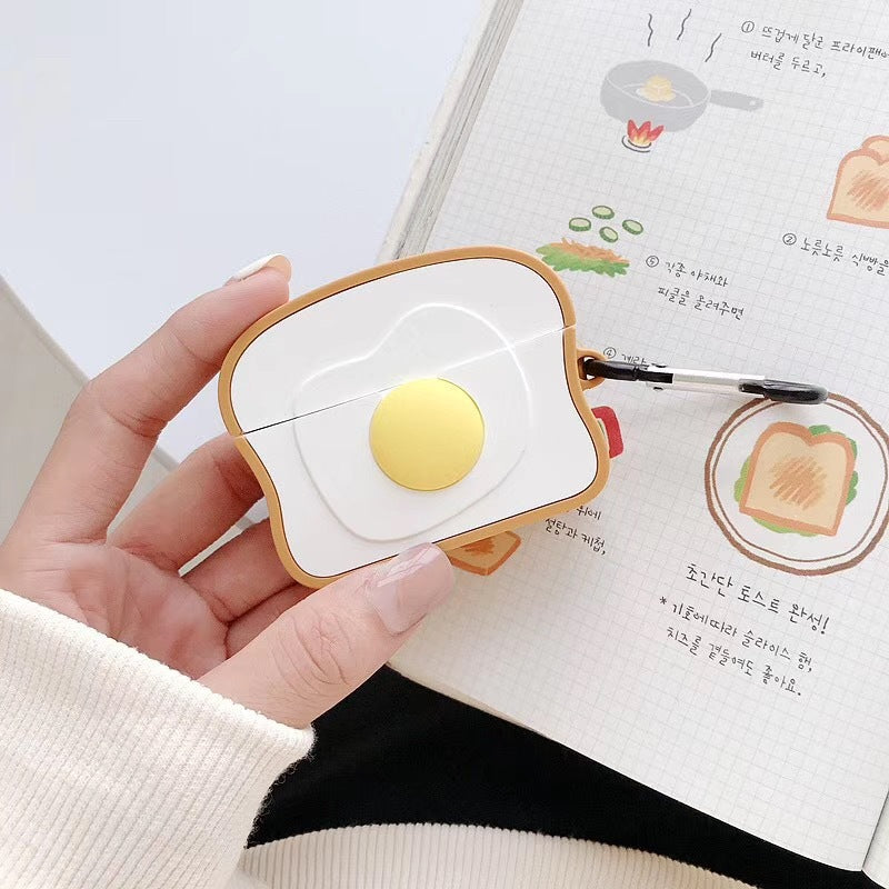 Compatible avec Apple, étui AirPods Breakfast Egg Toast