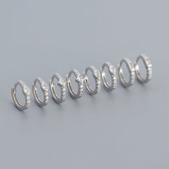 925 Sterling Silver Instagram-style High-end Diamond-studded Hoop Earrings
