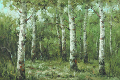 Original Oil Painting of Birch Trees