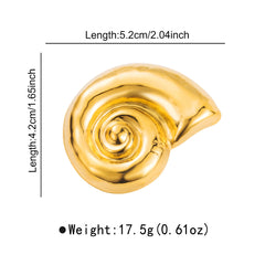Conch-shaped Stainless Steel Brooch For Women