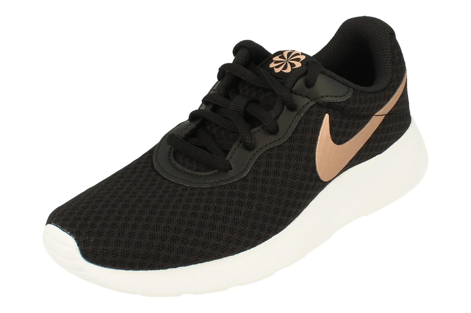 Nike womens Tanjun trainers - Black Metallic Red Bronze 001, Size 6