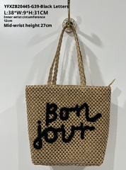 Holiday shoulder bag-Brown letter model-Beige-Paper-1