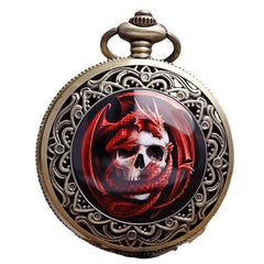 Classical Retro Plus-sized Skull Ceramic Pocket Watch