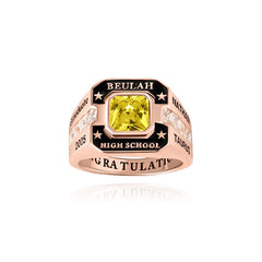 College Commemorative Gift Square Zircon Ring