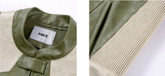 Distressed, Relaxed-fit Biker Leather Jacket