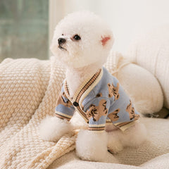 Vêtements pour chien, cardigan et pull tricoté à rayures