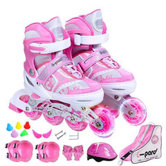 Patines infantiles completos para principiantes, ajustables, zapatos de patinaje para niños y patines de ruedas para mujeres