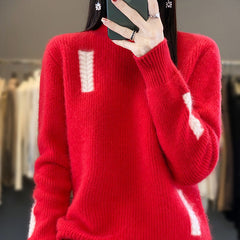 Pull en maille tendance à col montant pour femme